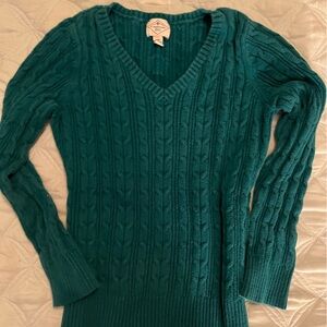 Beautiful green cable knit sweater